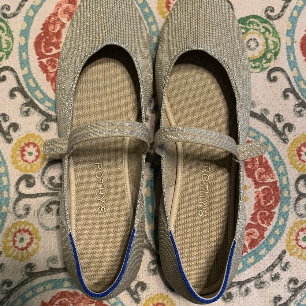 Rothy's Women's Gray Metallic Ballet Flats